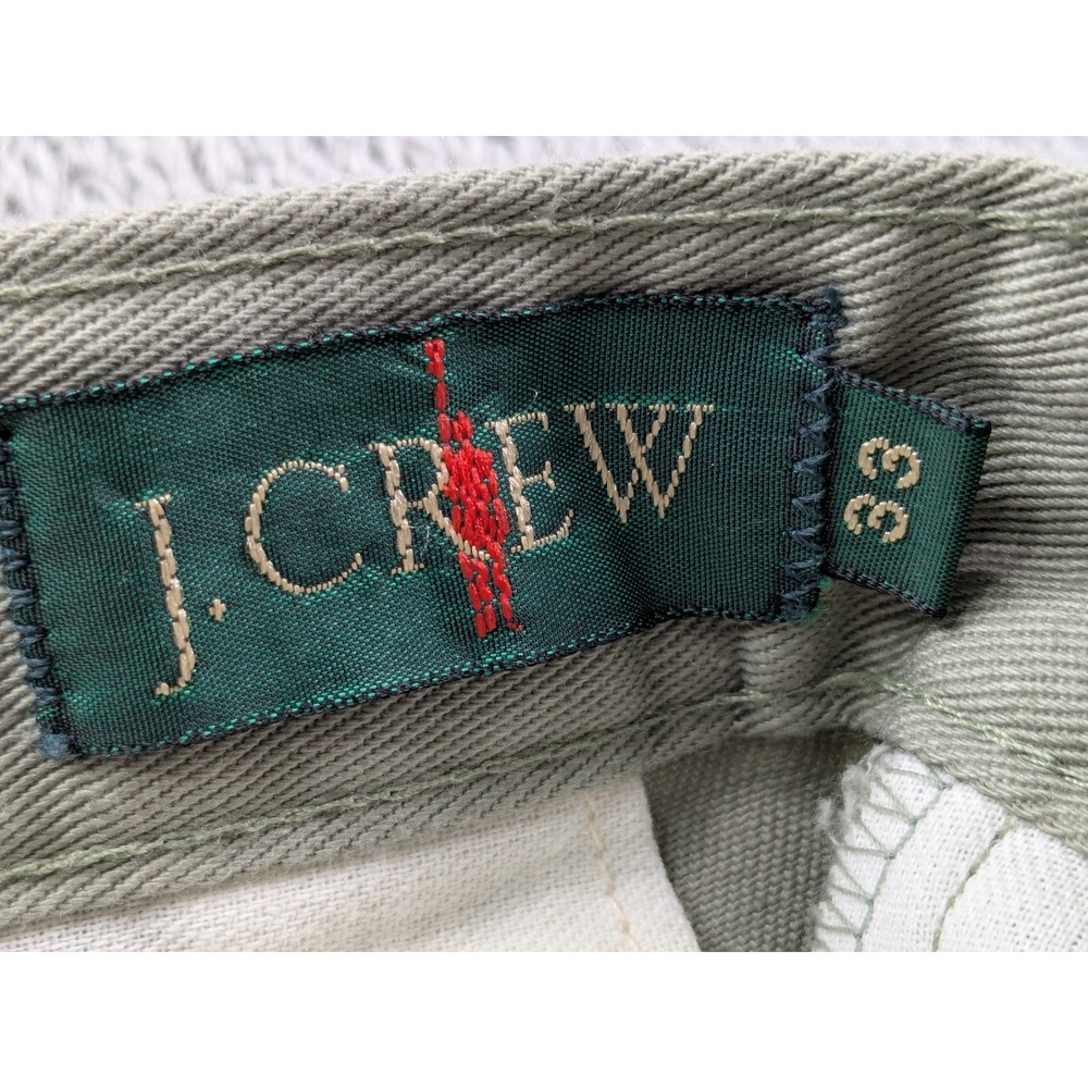 Vintage J.Crew Oarsman Pants Mens 33 Sage Olive Green Pleated Cuffed Made in USA - Picture 4 of 13